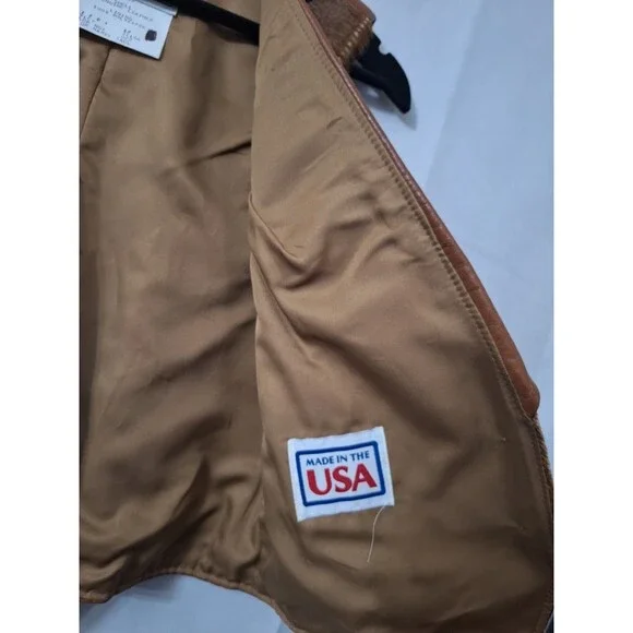 Vintage Pioneer Wear Cowhide Leather Vest Women Sz 12 Cow Print Western USA Made - Picture 14 of 14